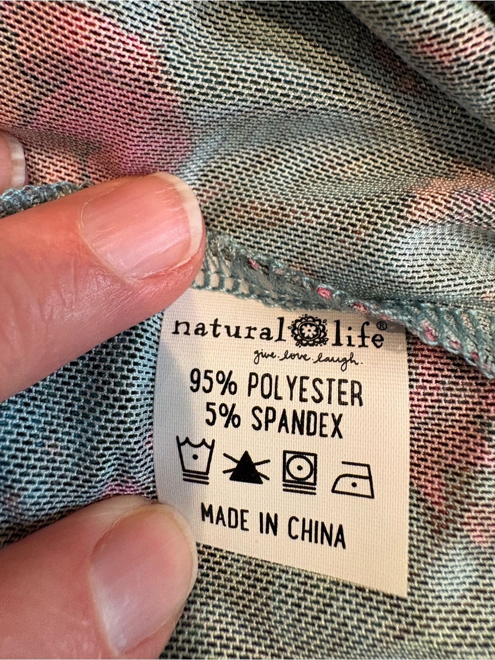 Natural Life Mesh Top Floral Print Teal Pink Short Sleeve NWT Medium Fits Small - Picture 7 of 9